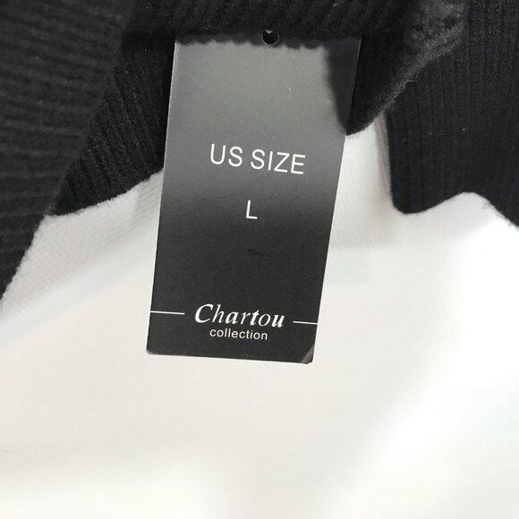 Black Ribbed Fall Skirt Set  Ribbed Sweater and Mini Skirt L - Picture 14 of 15